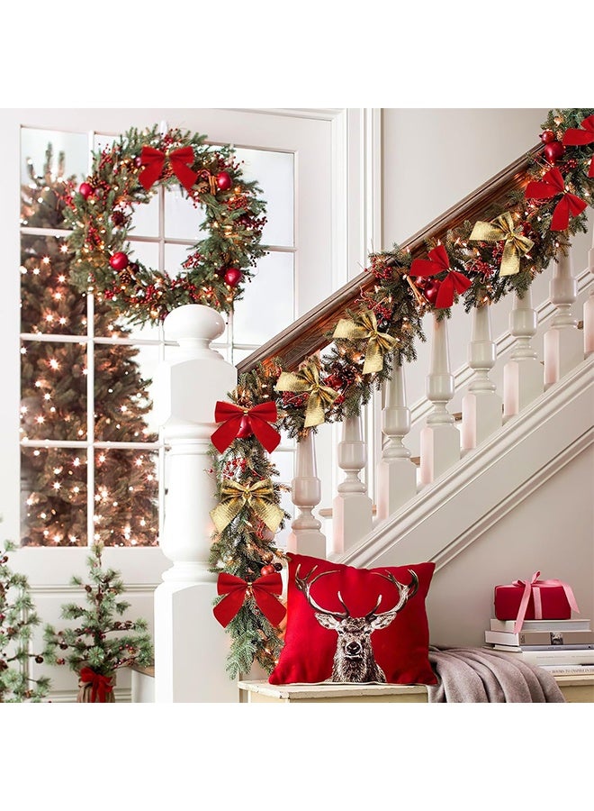 Ba Love 36 Pcs Christmas Bow Decorations for Christmas Tree, Wreaths Bows, Xmas Decorative Bows Ornaments for Home Christmas Party, Christmas Glitter Tiny Bows for DIY Crafts Ornaments (Red, Gold, Sliver) - Image 5